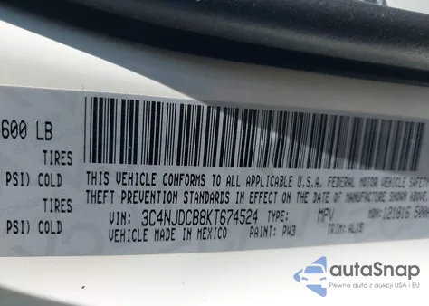2019 Jeep Compass Limited 4X4 from USA, damaged, VIN 3C4NJDCB8KT674524